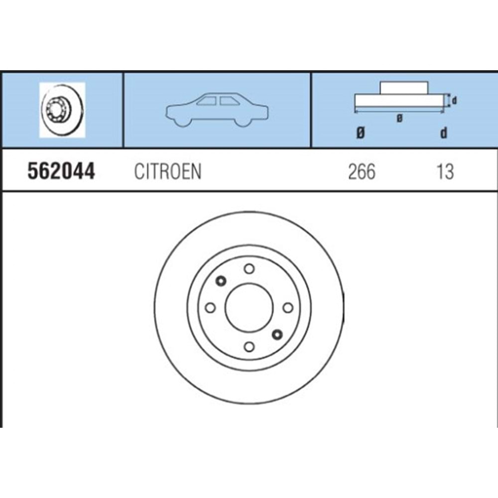Ön Fren Diski Citroen C2-C3 1.4İ Hdi 03 Sonrası