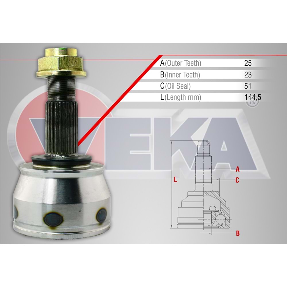 Aks Kafası Ön Dış Sol-Sağ Uyumlu Fiat Grande Punto (199) 1.3 MJT 75HP