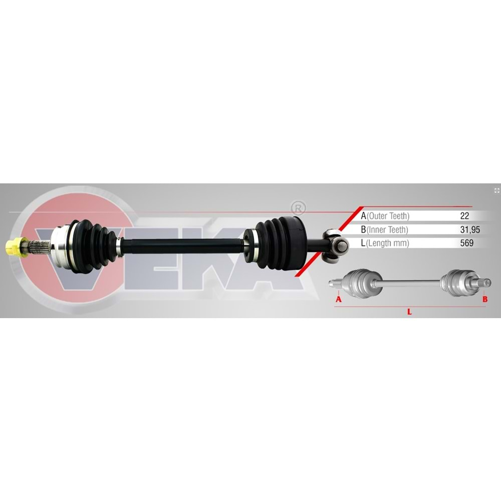 Komple Aks Sol Ön Fiat Tempra 1.4İ Uzunluk 569mm 1992_1999 Arası