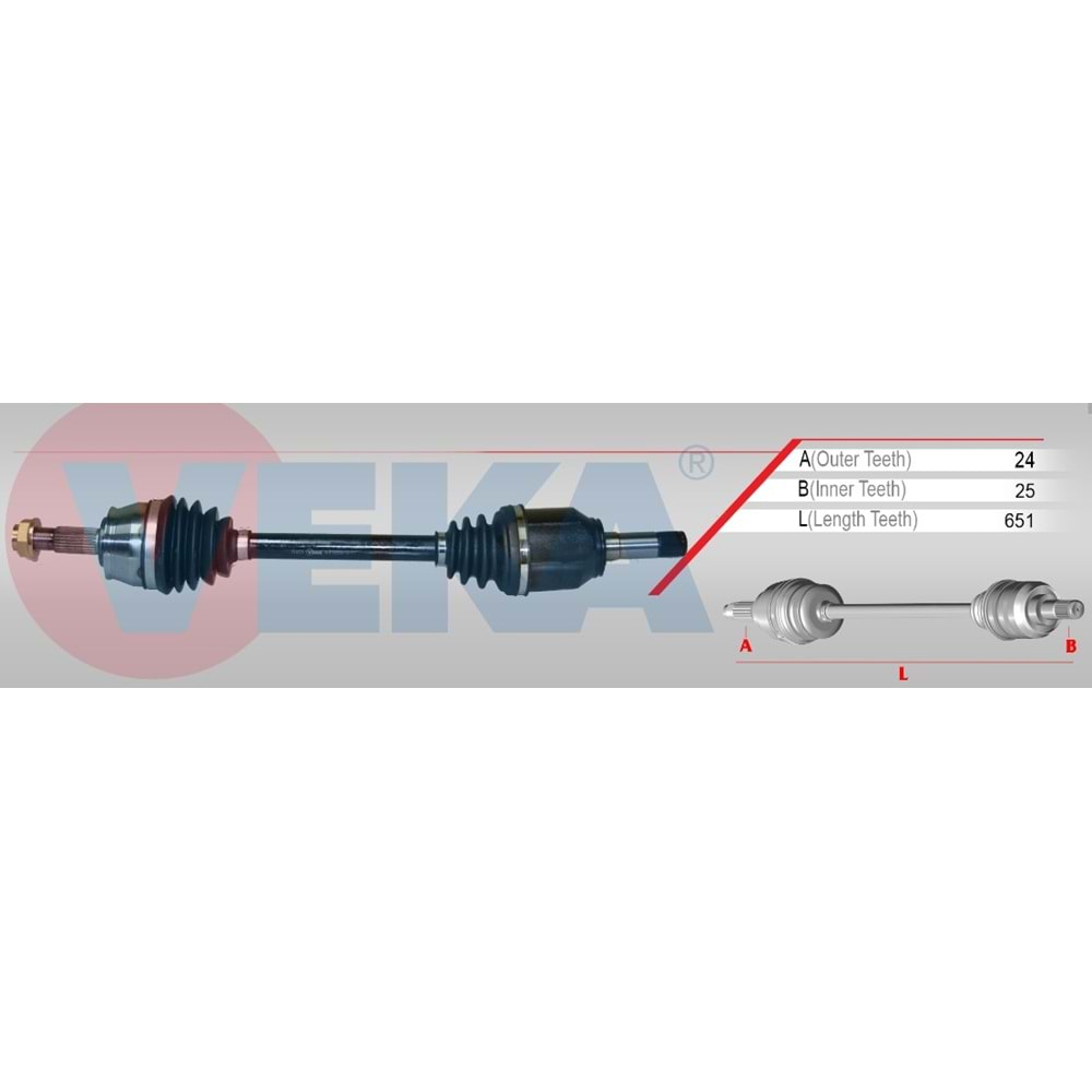 Komple Aks Sol Ön Fiat Egea 1.3 MJT Uzunluk 651mm 2015 Sonrası