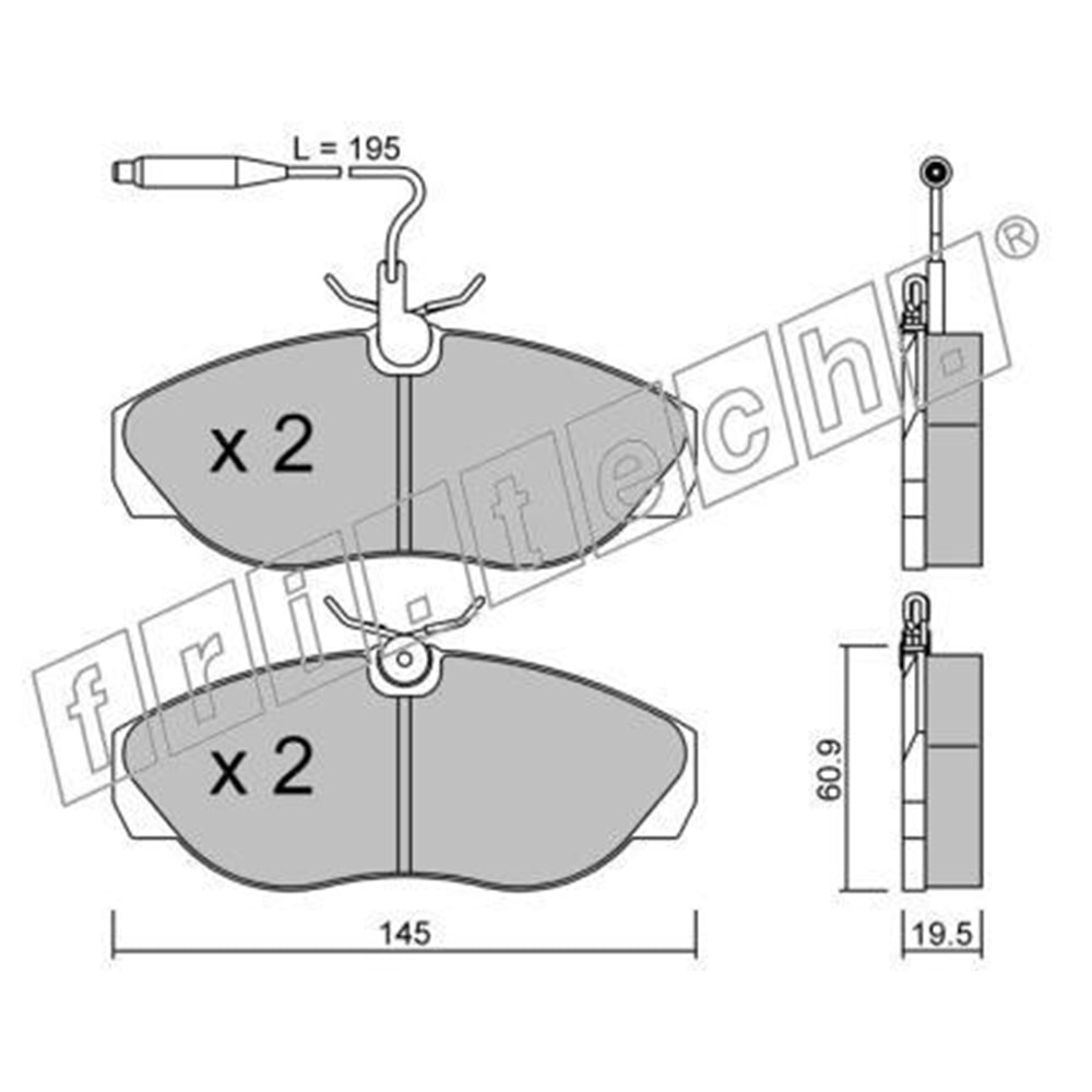 Ön Fren Disk Balata Takım Fiat Ducato 93-02 2.5 D 1.3 MTJ 16V (FRITECH 157.0)