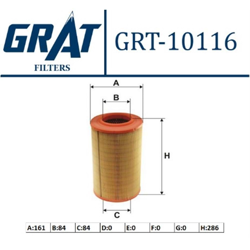 Hava Filtresi Büyük Fiat Ducato 2.8 JTD-2.8 TD-2.8 D-2.5 TD (GRAT 10116)