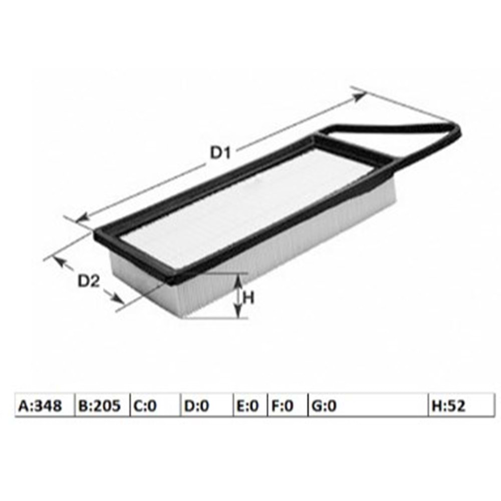 Hava Filtresi Peugeot Partner 10 Sonrası 206 207 308 07 Sonrası Citroen Berlingo C3 C4 C5 10- 1.6Hdi