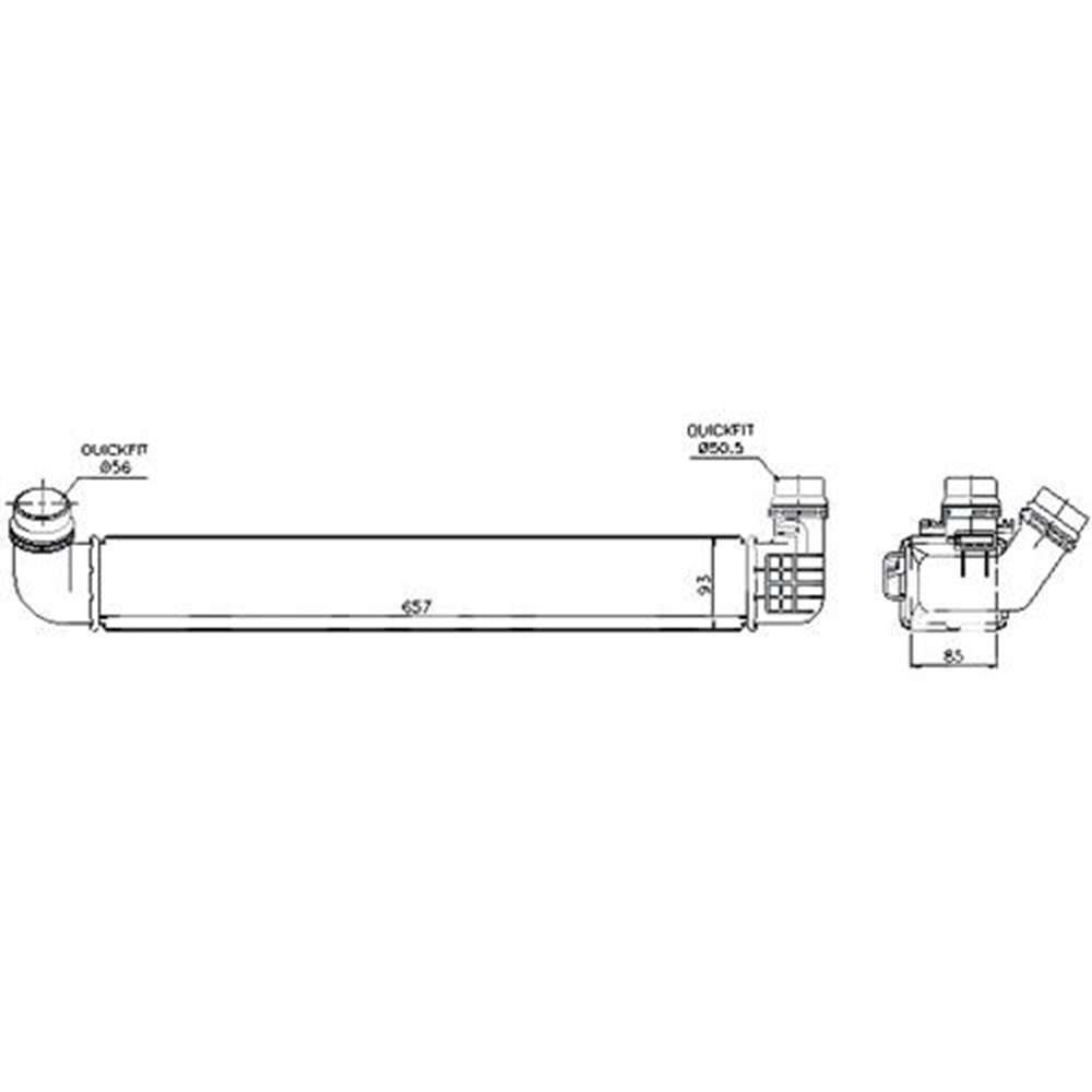 Turbo Radyatörü (İntercooler) Renault Fluence 1.5 DCI 10 Sonrası (657x89x85 2