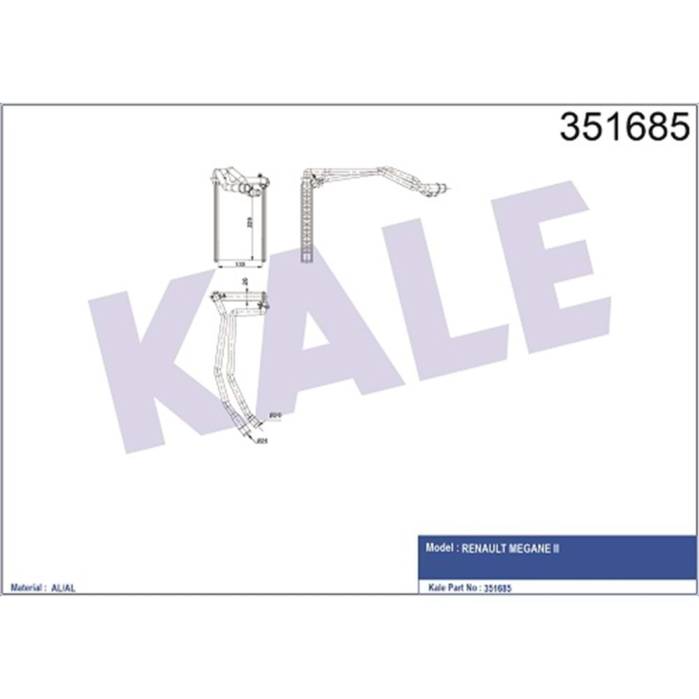 Kalorifer Radyatörü Renault Megane II 1.4 16V 1.6 16V 1.5Dci 2.0 1.9Dci 1.4 1.6