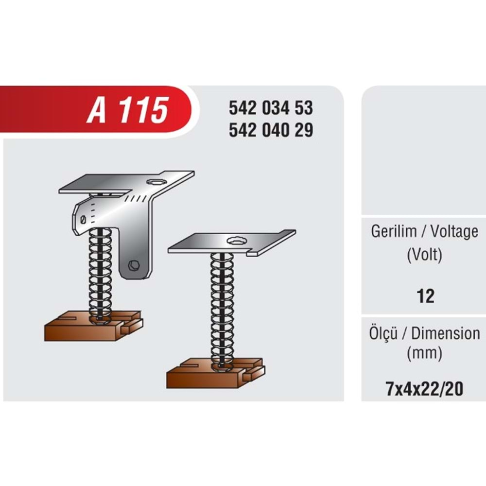 Alternatör Kömürü 12V UNİVERSAL(TÜM ARAÇ GRUPLARI)