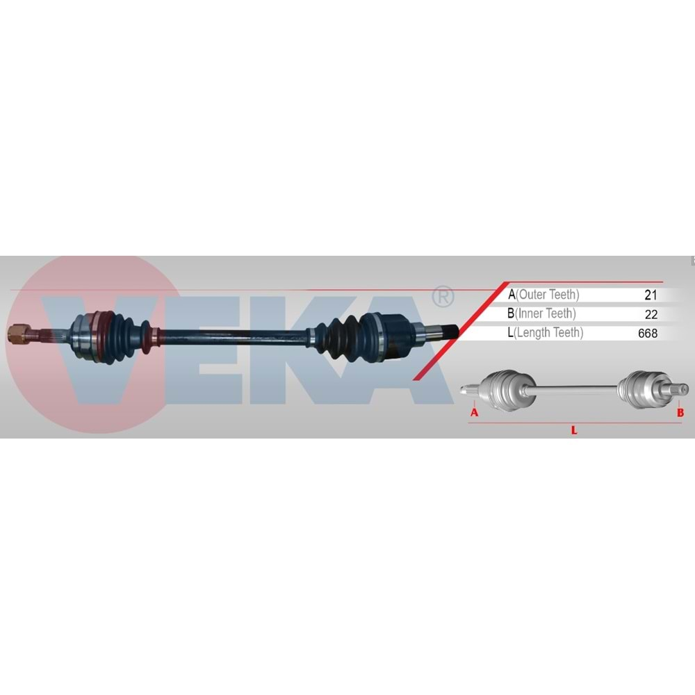 Aks Sol Ön Komple Peugeot 301 1.2 VTI M-T 668mm 12 Sonrası