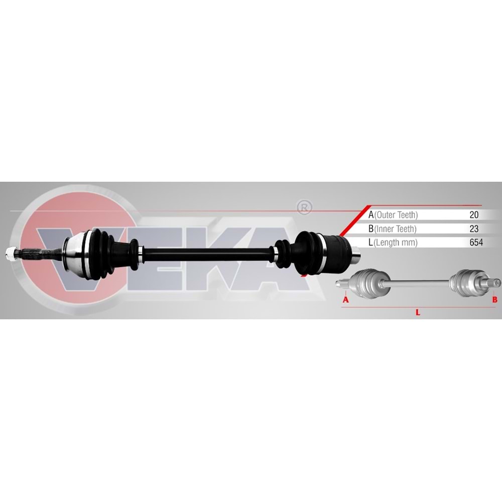 Komple Aks Ön Sol-Sağ Uyumlu Renault R12 1.3 Uzunluk 654Mm 1971_2000 Arası