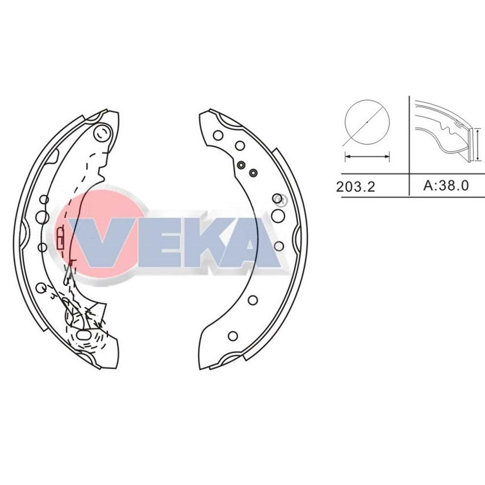 Arka Fren Balatası Pabuc Balata Renault Symbol II 1.5 Dci Yapıştırma Levyeli 203,2x38mm 08_12 Arası