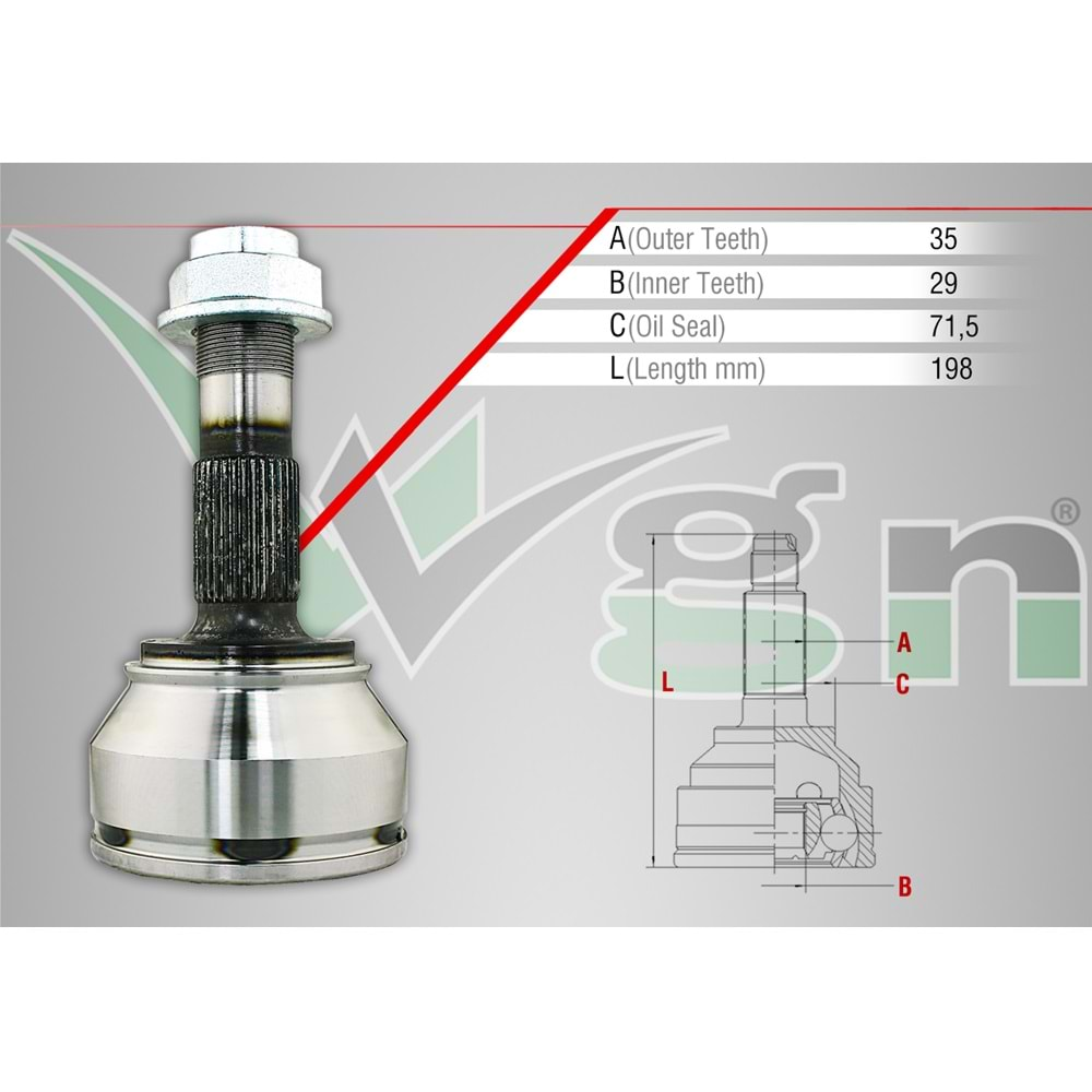 Aks Kafası Sağ Sol Ön Dış Fiat Ducato 02-14 (WGN FI-1090)