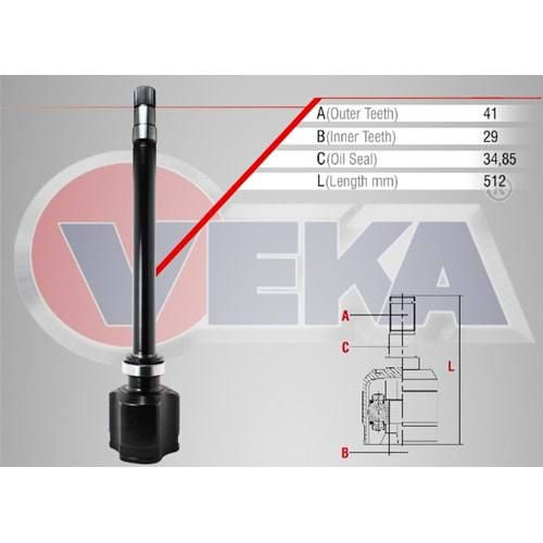 Aks Kafası Sağ Ön İç Fiat Ducato (250) 2.2 Mjt 41X29X34.85 Uzunluk 512mm 06_14 Arası