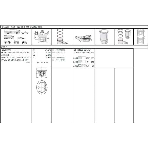 Motor Sekmanı STD Fiat Palio Siena (86.4 mm)