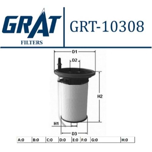 (GRAT 10308) Mazot Filtresi Fiat Doblo 1.3 JTD-1.6 JTD 10 Sonrası