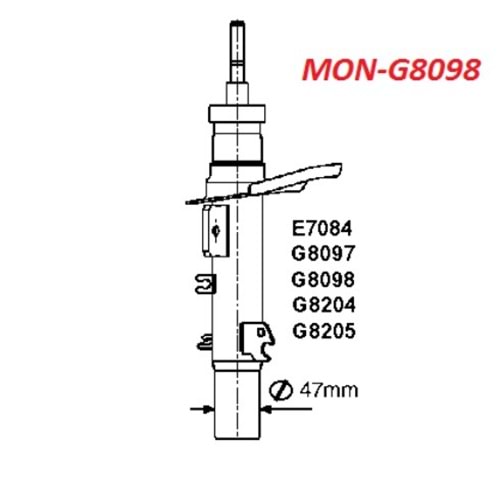 Amortisör Ön Sol (47 mm) Peugeot 207 06_13 Arası