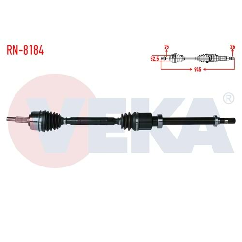 Komple Aks Sağ Ön Uzunluk 990mm Renault Megane IV (B9A M_) HB 1.5 DCI M-T 16-