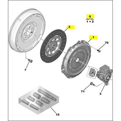 Debriyaj Seti Peuget 206 207 307 407 Citroen C3 C5 1.6Hdi 01/04> (Dv6Ted4,Dv6Ted4/F)