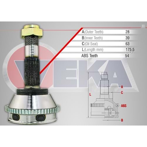 Aks Kafası Sol-Sağ Ön Diş Fiat Ducato (230) 2.5 Tdi 14Q 15 Jant Abs'Li (CT-1012A)