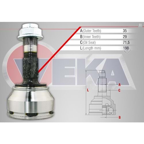 Aks Kafası Ön Dış Sol-Sağ Uyumlu Fiat Ducato (250) 2.2 Mjt Icten Sekmanlı (FI-1090)