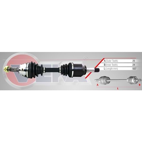Komple Aks Sol Ön Fiat Albea 1.3 Mjt Uzunluk 557Mm 2007 Sonrası