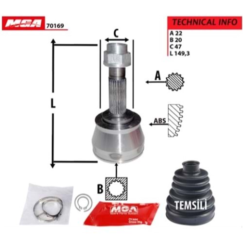 Aks Kafası Dış Fiat Palio-Albea 04 Sonrası 1.2 8V (22X20X47)