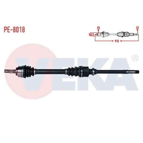 Komple Aks Sağ Ön Peugeot 307 (3A C) 1.4 MA Şanzıman Uzunluk 915mm 00-07