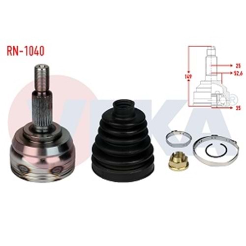 Aks Kafası Sol - Sağ Uyumlu Ön Dış 25X35X52,6 Uzunluk 149 mm Dacıa Duster 10 Sonrası