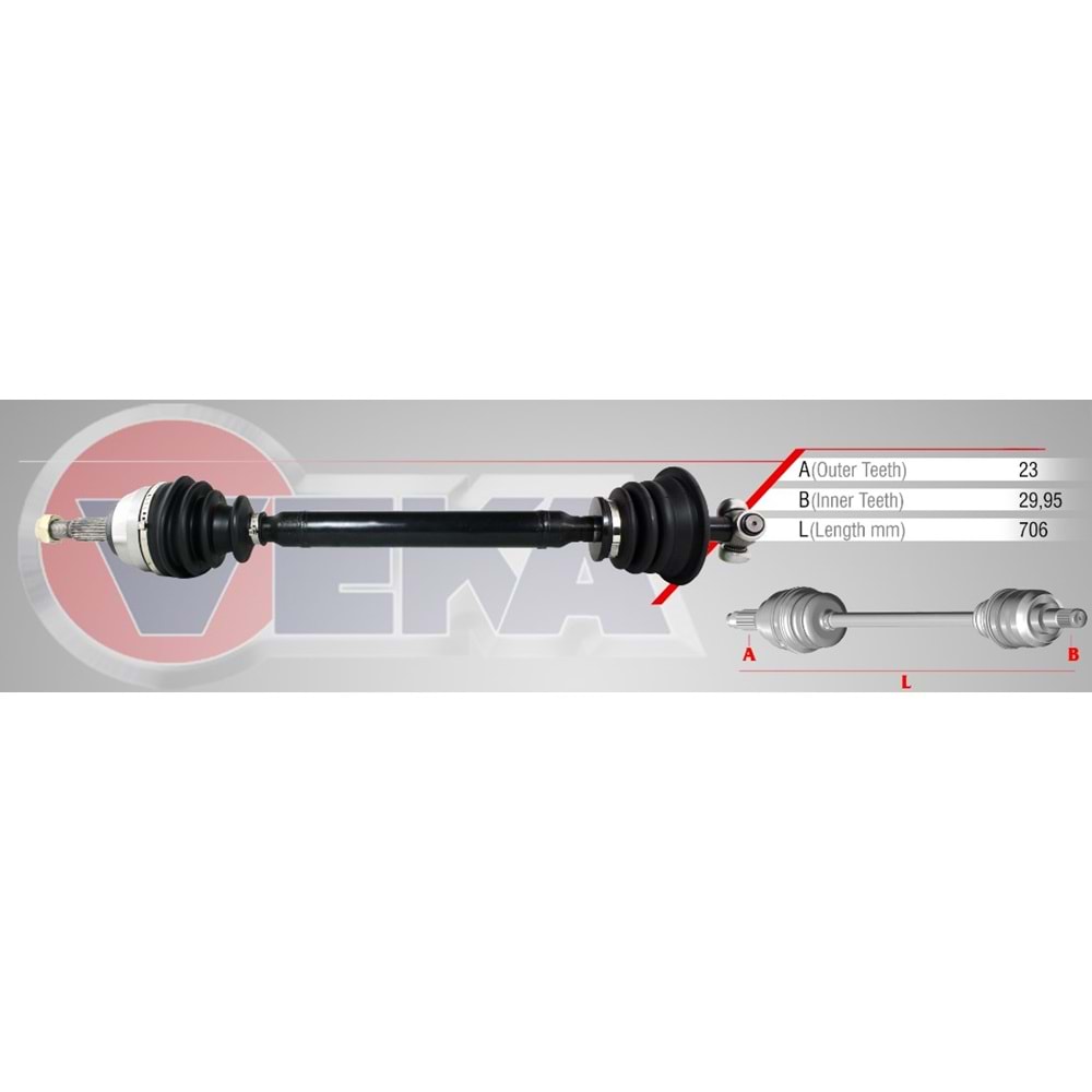 Komple Aks Sol Ön Renault Laguna I (B56,556) 1.6İ Uzunluk 706Mm 1993_2001 Arası