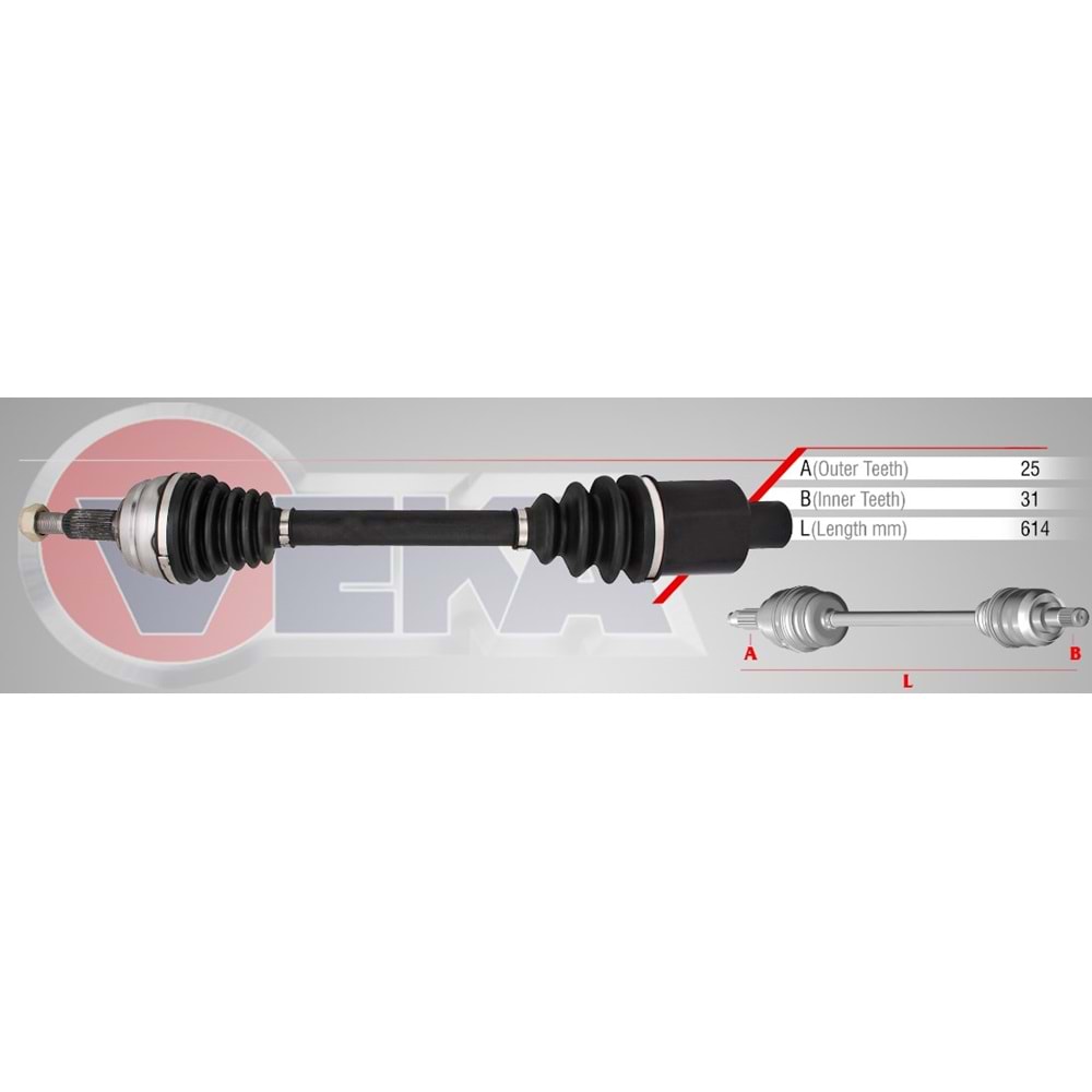 Komple Aks Sağ Ön Dacia Duster 1.5 Dci 4X4 Uzunluk 614Mm 2012 Sonrası