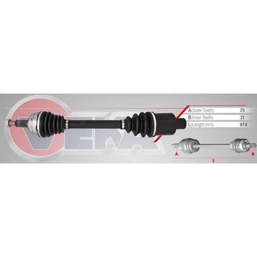 Komple Aks Sağ Ön Dacia Duster 1.5 Dci 4X4 Uzunluk 614Mm 2012 Sonrası