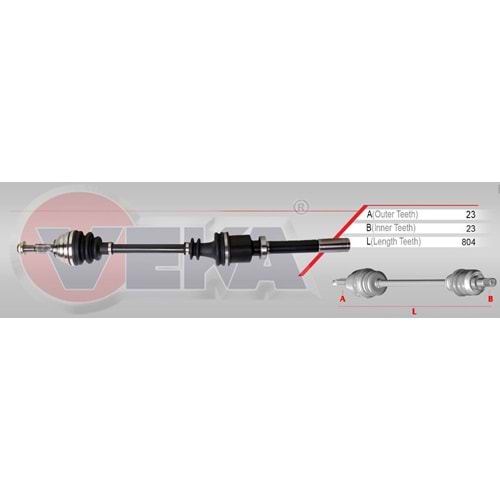 Ön Komple Aks Sağ Renault Megane II (Bm0 1,Cm0 1) 1.6İ 16V A-T Uzunluk 804mm 02-08