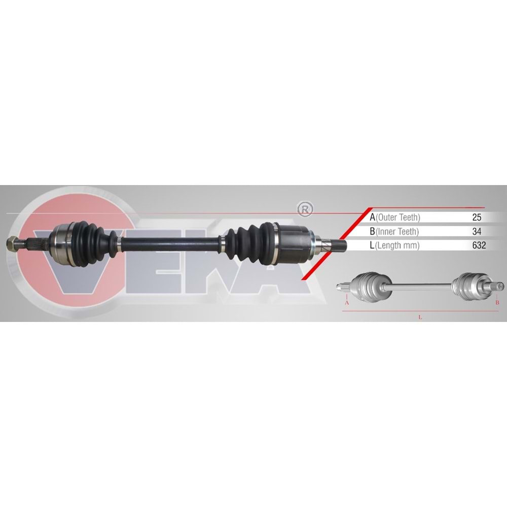 Komple Aks Sol Ön Renault Fluence (L30) 1.5 Dci 6 Vites A-T Uzunluk 632mm 09 Sonrası